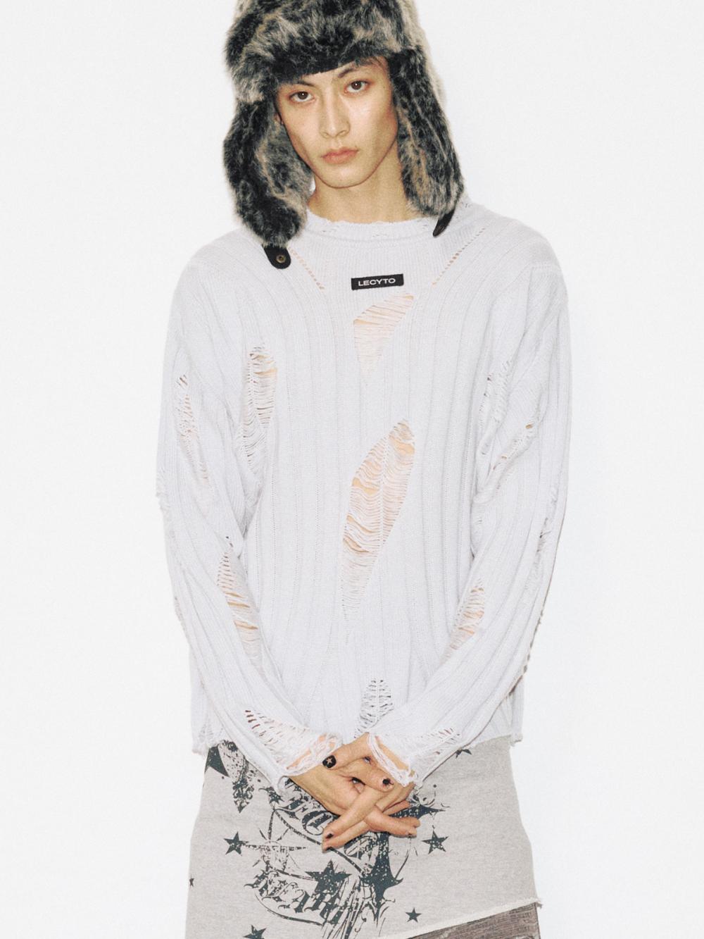 アナーキー クルーネック ニット_[L.グレー] | LECYTO | HANA(ハナ) #6