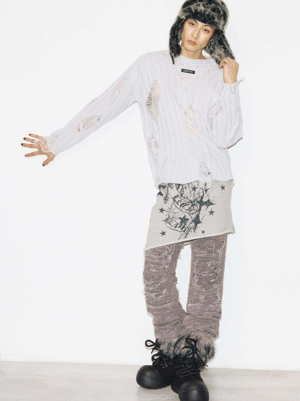 アナーキー クルーネック ニット_[L.グレー] | LECYTO | HANA(ハナ) #7