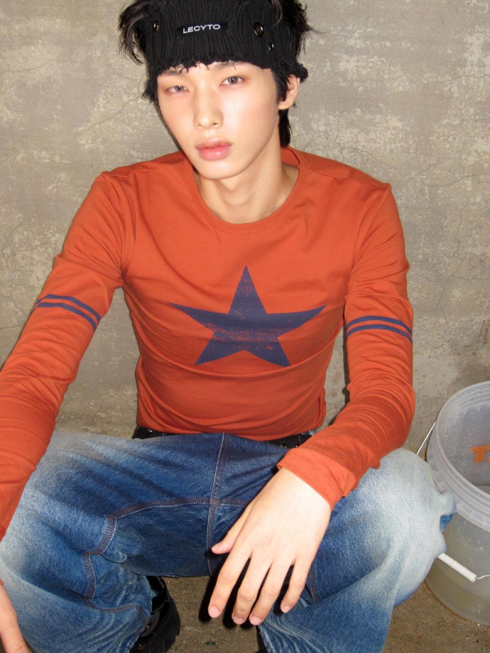 レトロ スターライン Tシャツ_[オレンジ] | LECYTO | HANA(ハナ) #11