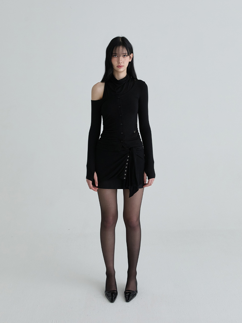 カウルネックカーディガンセット（ブラック） | Not your rose | HANA(ハナ) #7