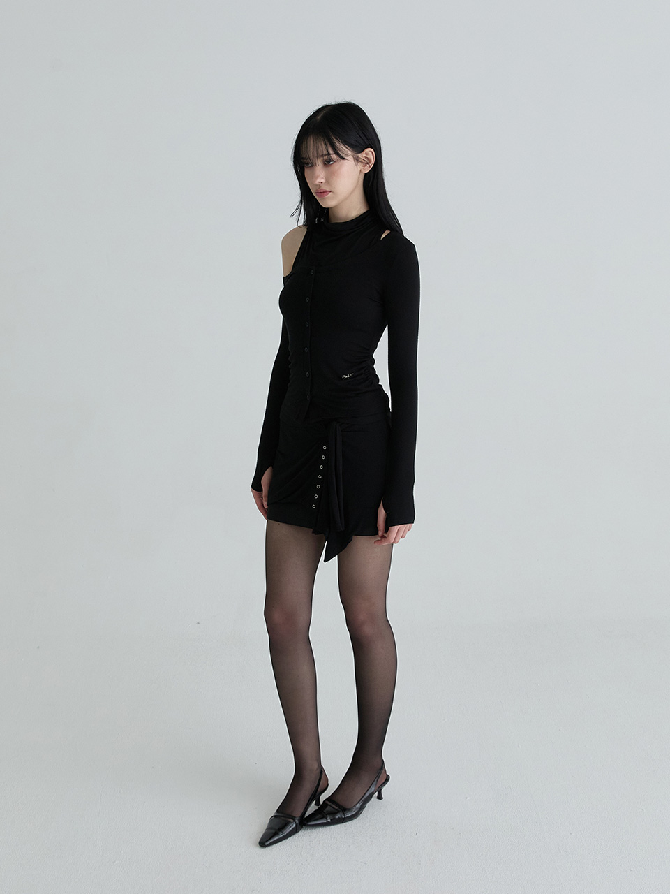 カウルネックカーディガンセット（ブラック） | Not your rose | HANA(ハナ) #5