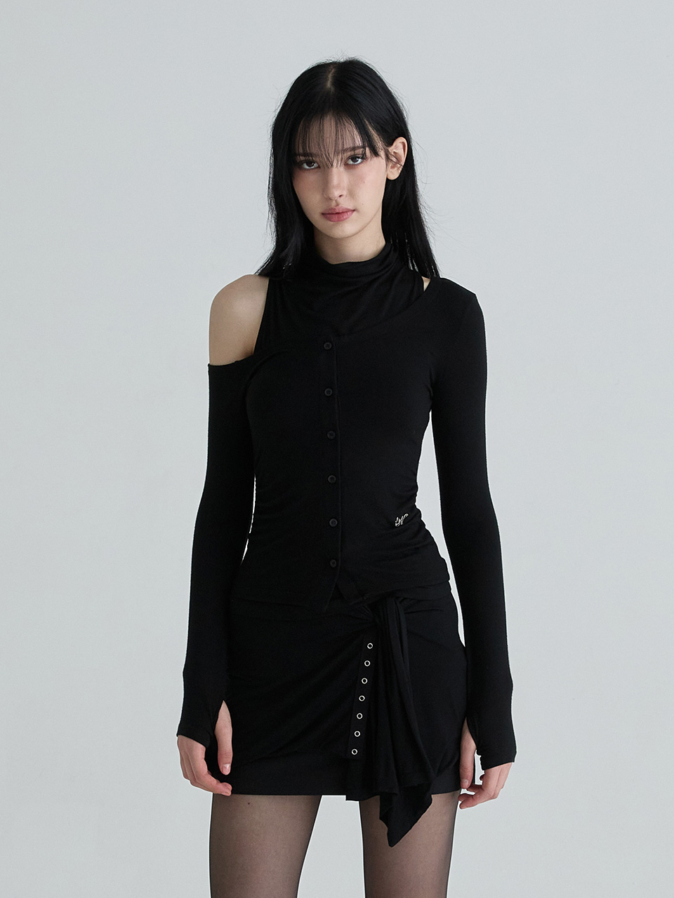 カウルネックカーディガンセット（ブラック） | Not your rose | HANA(ハナ) #6