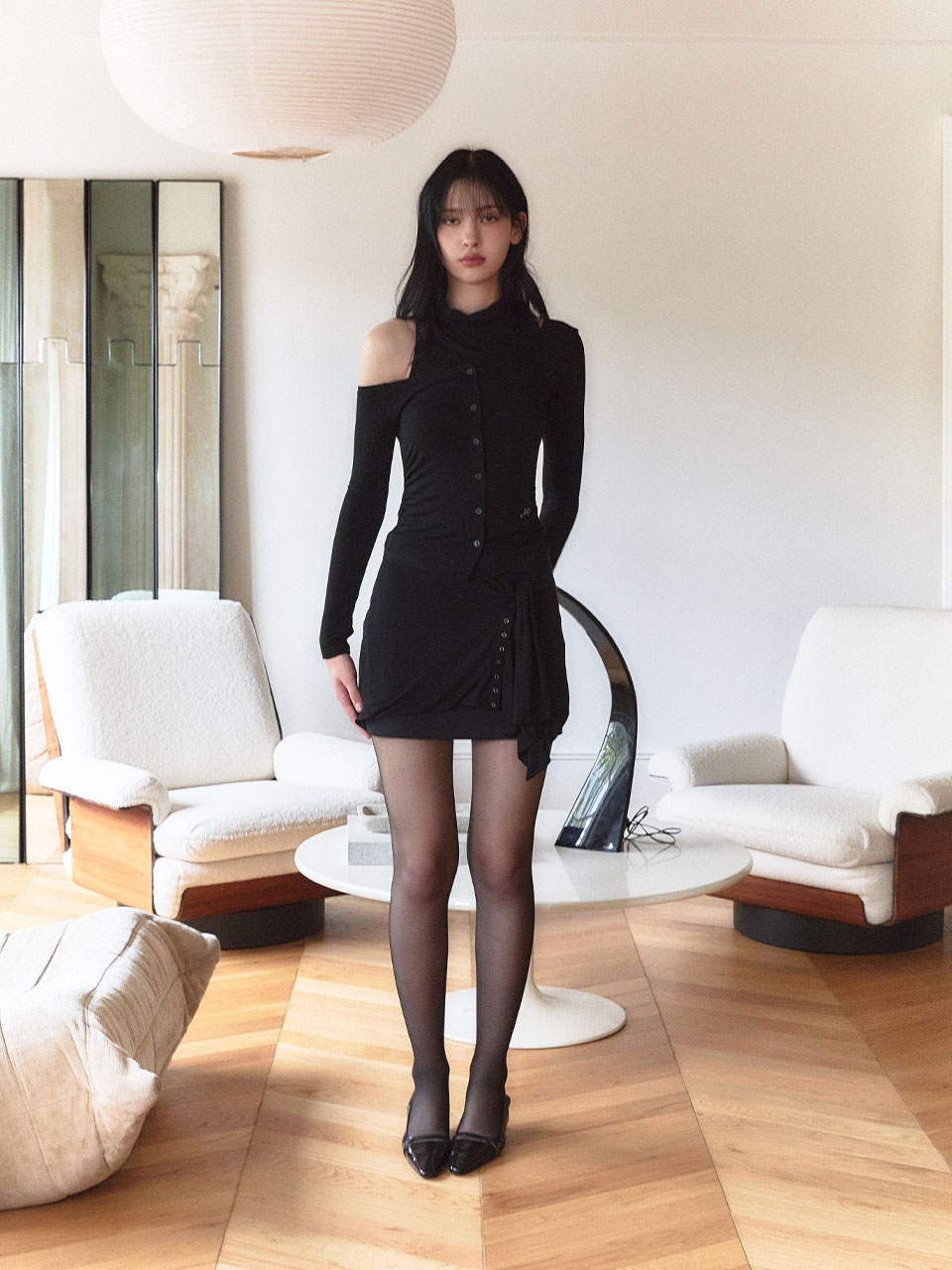 カウルネックカーディガンセット（ブラック） | Not your rose | HANA(ハナ) #2