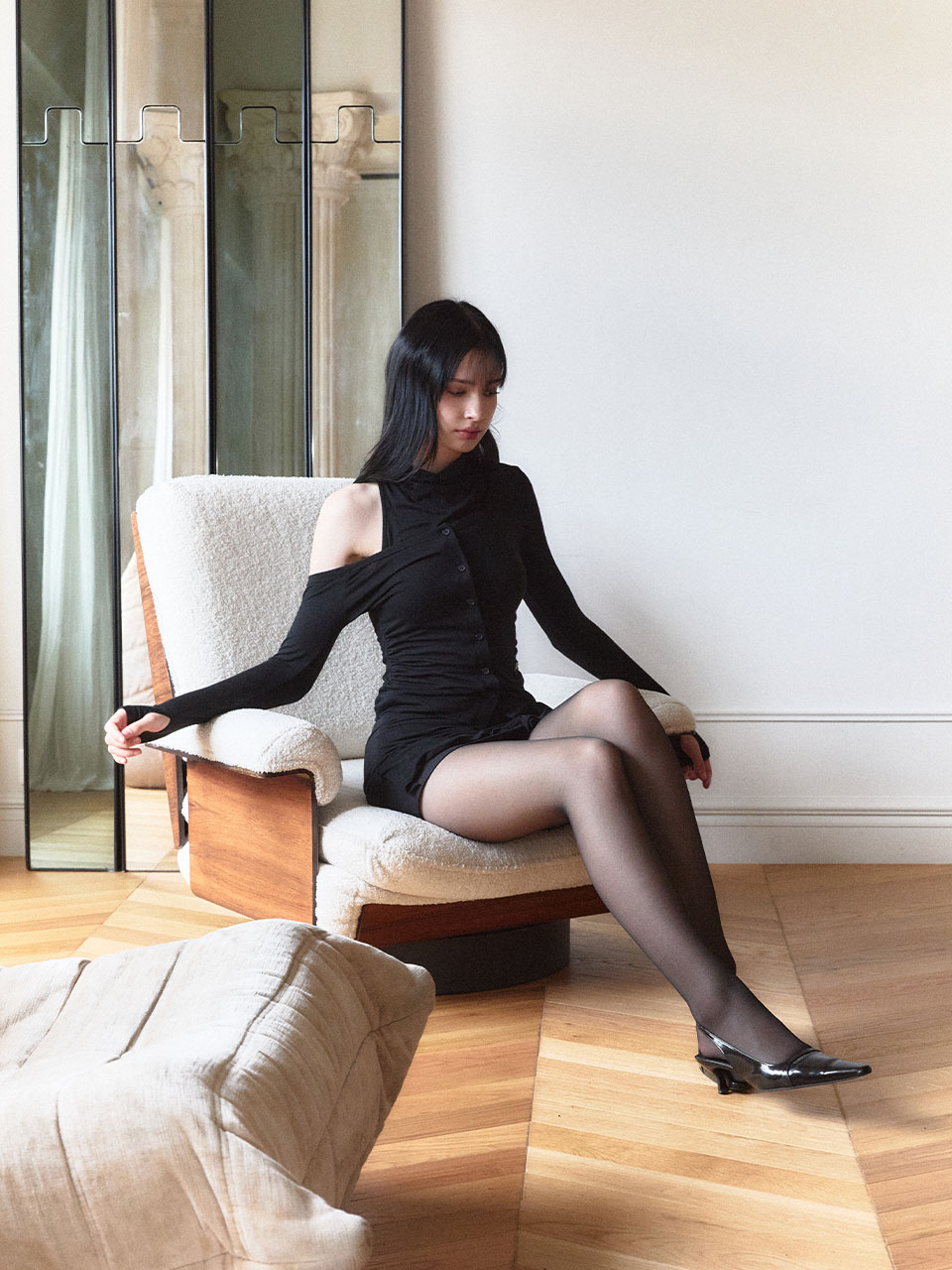 カウルネックカーディガンセット（ブラック） | Not your rose | HANA(ハナ) #3