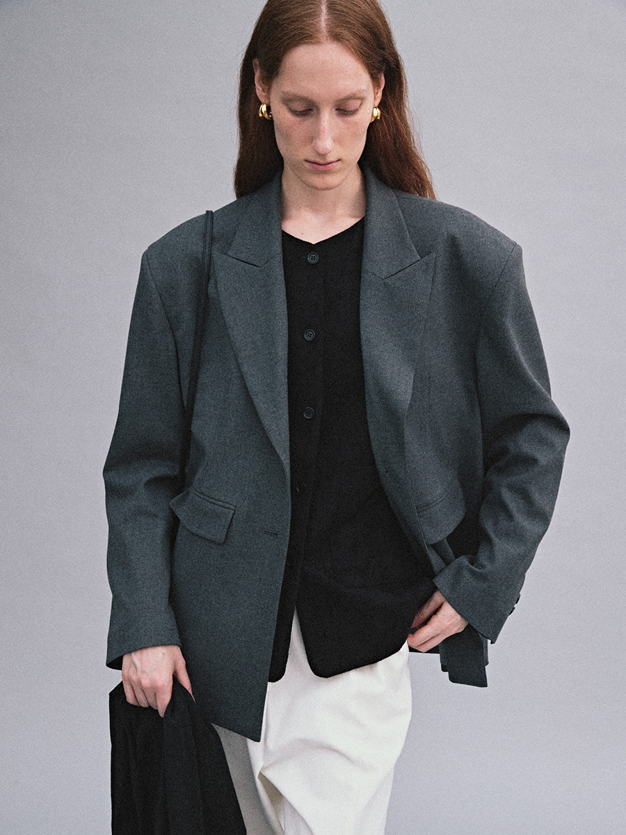 PEAKED OVERFIT JACKET_DEEP GREY | ETHOS | HANA(ハナ) #3