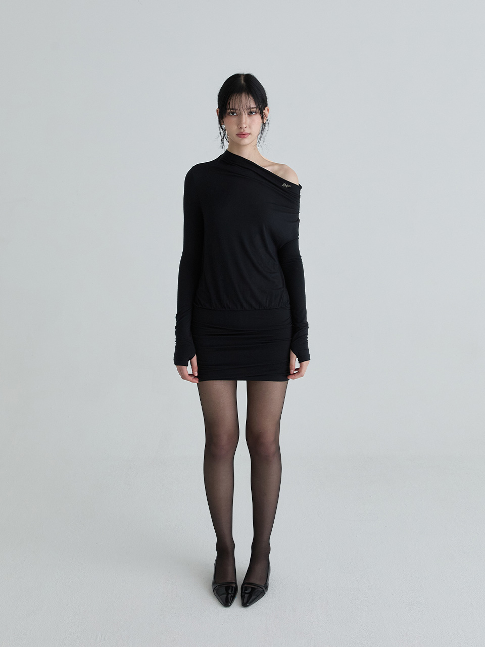 シャーリングシンボルドレス (ブラック) | Not your rose | HANA(ハナ) #7