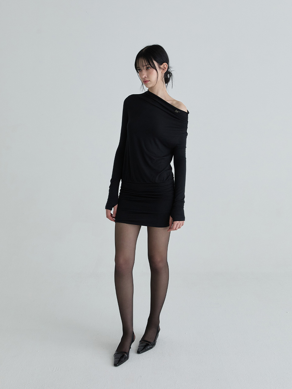 シャーリングシンボルドレス (ブラック) | Not your rose | HANA(ハナ) #4