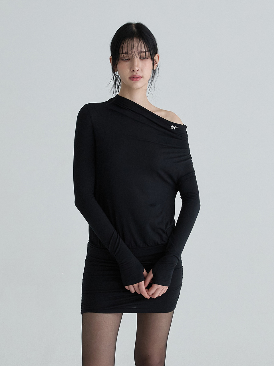 シャーリングシンボルドレス (ブラック) | Not your rose | HANA(ハナ) #6