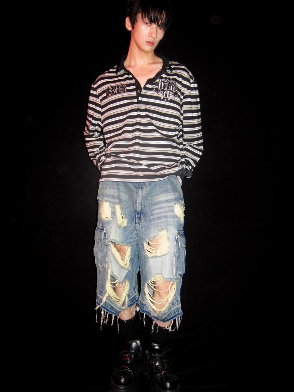 86 ラグビー ストライプ PK_[ブラック] | LECYTO | HANA(ハナ) #3