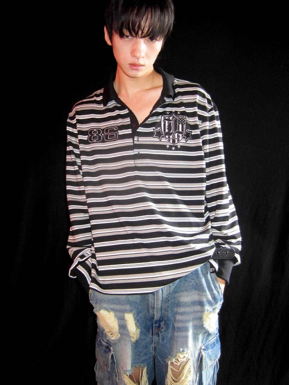 86 ラグビー ストライプ PK_[ブラック] | LECYTO | HANA(ハナ) #13