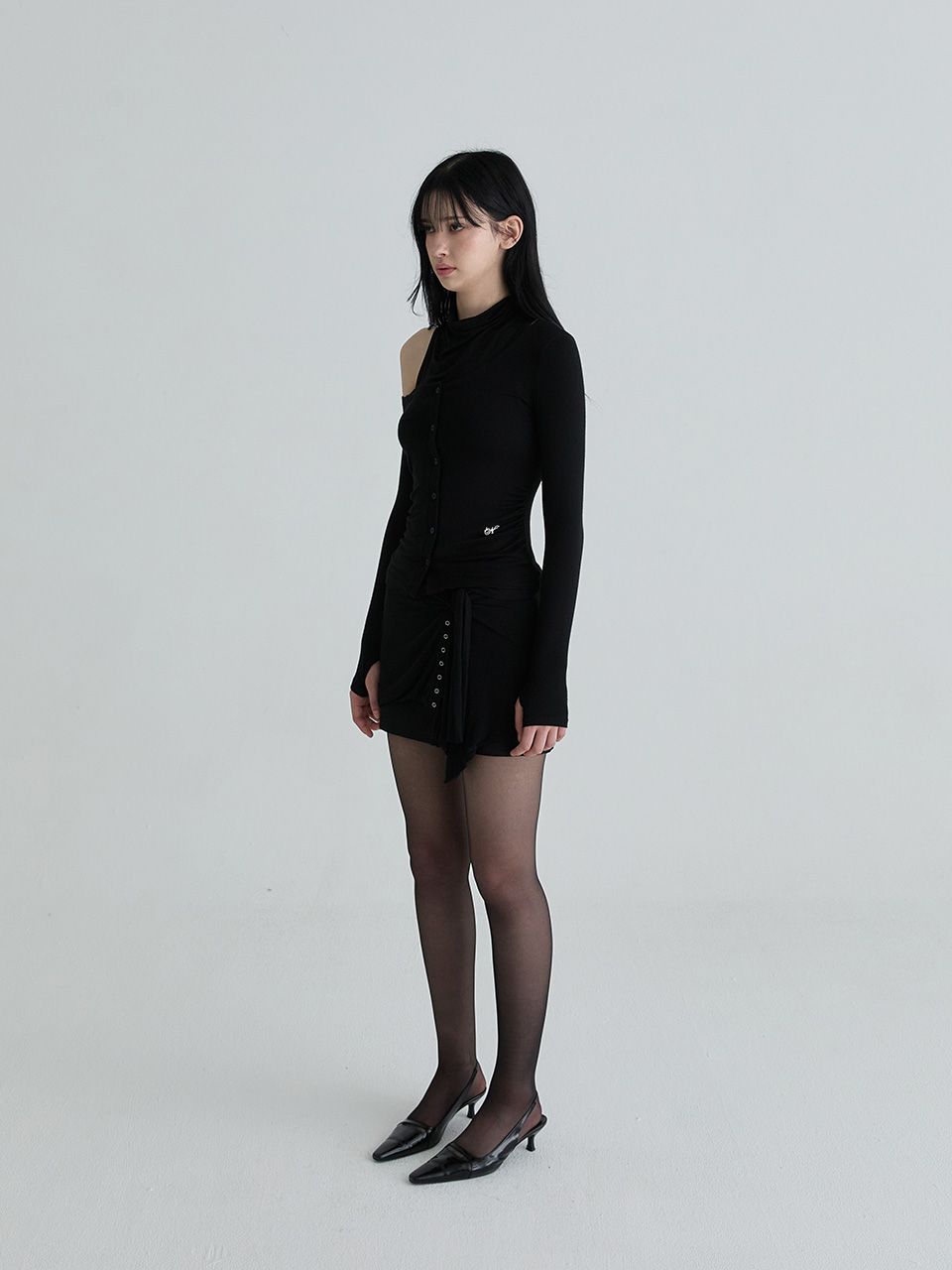 カーディガンレイヤードスカート（ブラック） | Not your rose | HANA(ハナ) #7