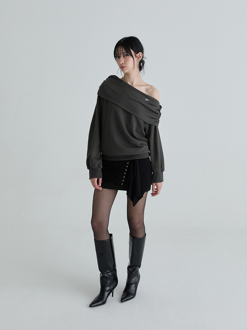 カーディガンレイヤードスカート（ブラック） | Not your rose | HANA(ハナ) #4