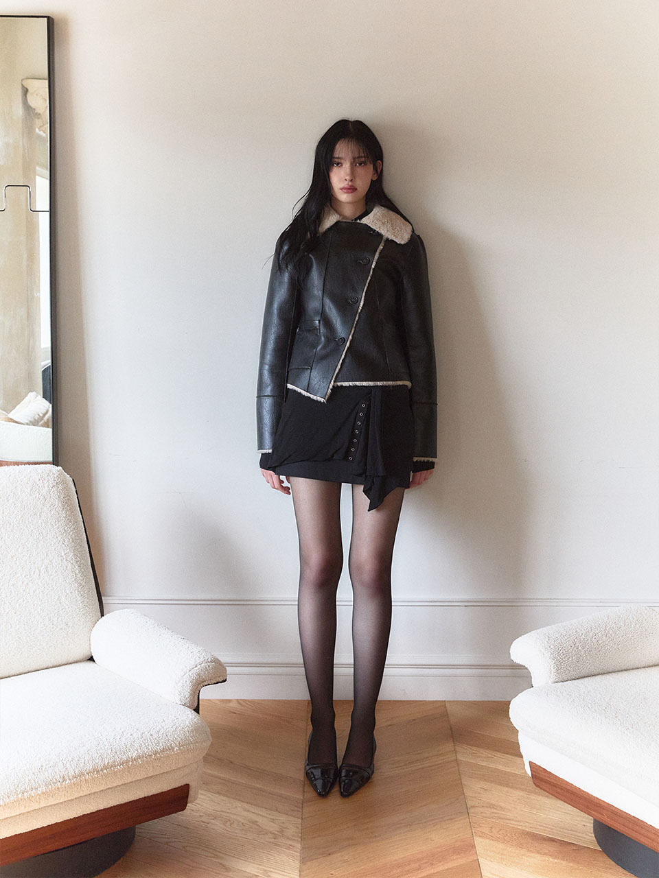 カーディガンレイヤードスカート（ブラック） | Not your rose | HANA(ハナ) #3