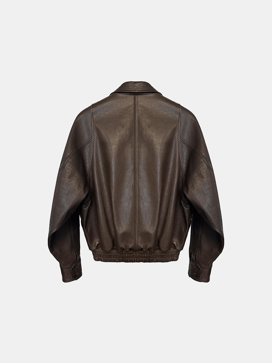 BROWN LEATHER JACKET | ETHOS | HANA(ハナ) #2