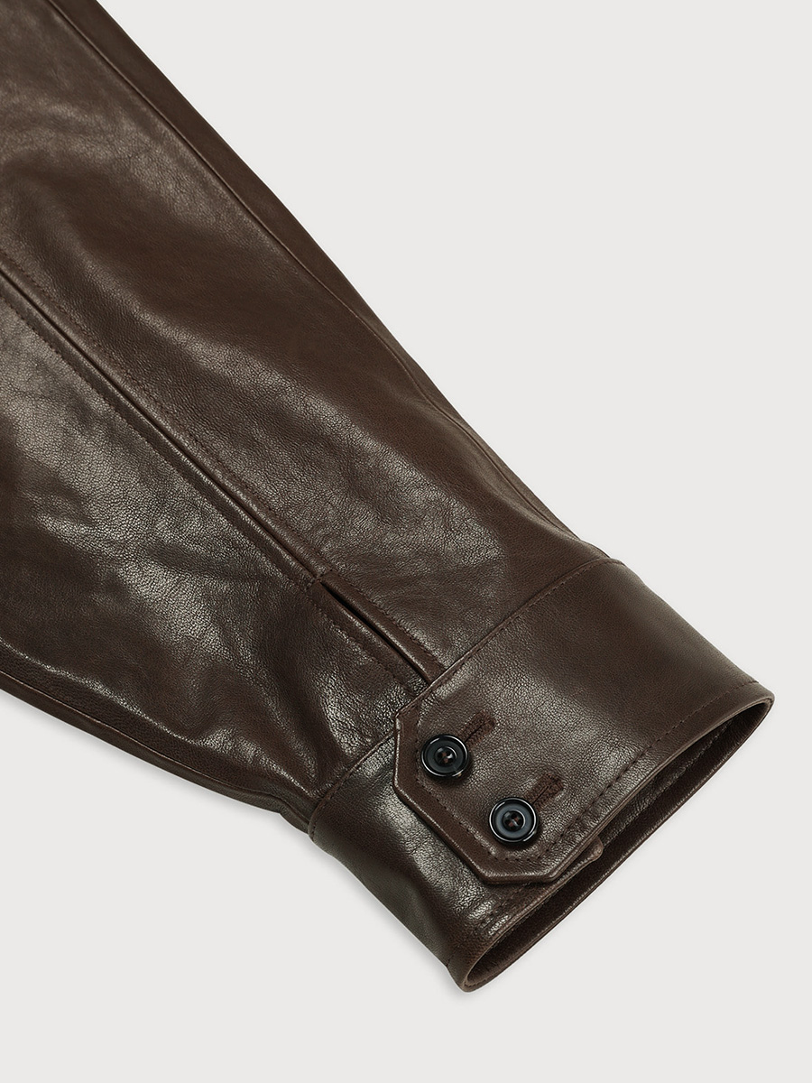 BROWN LEATHER JACKET | ETHOS | HANA(ハナ) #5