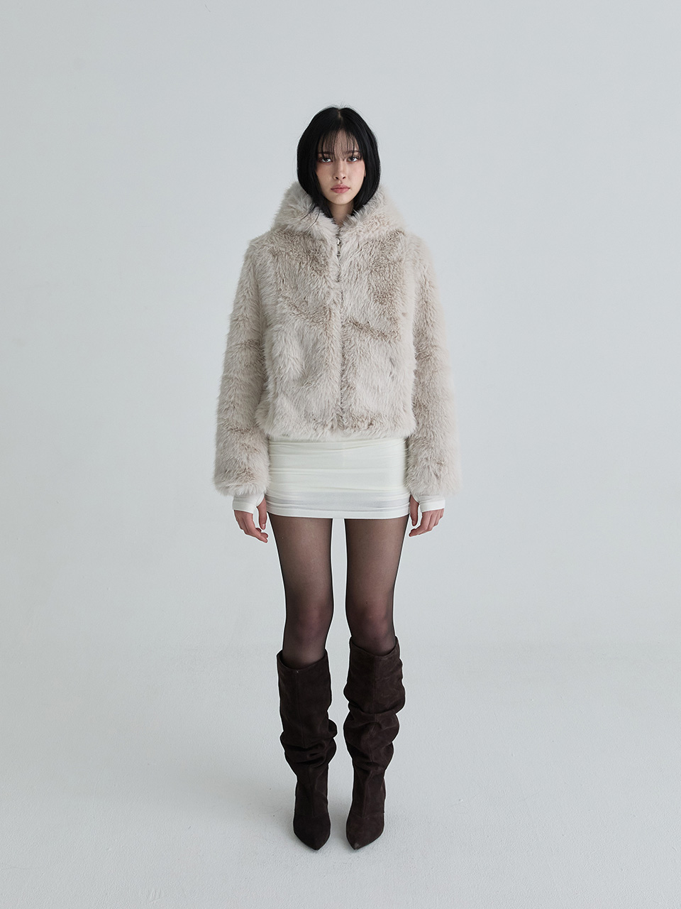 フーディーファージャンパー（グレー） | Not your rose | HANA(ハナ) #7