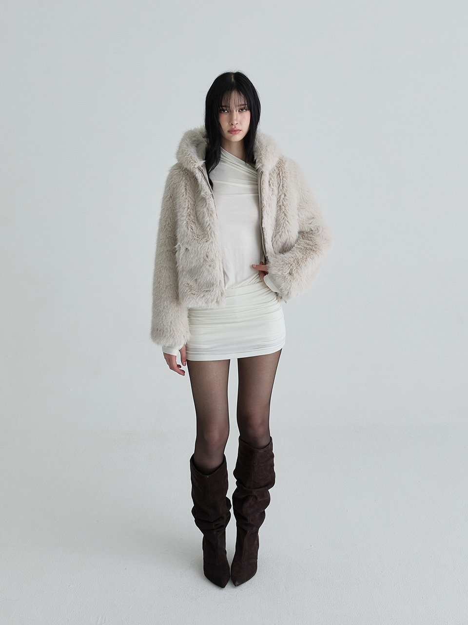 フーディーファージャンパー（グレー） | Not your rose | HANA(ハナ) #4