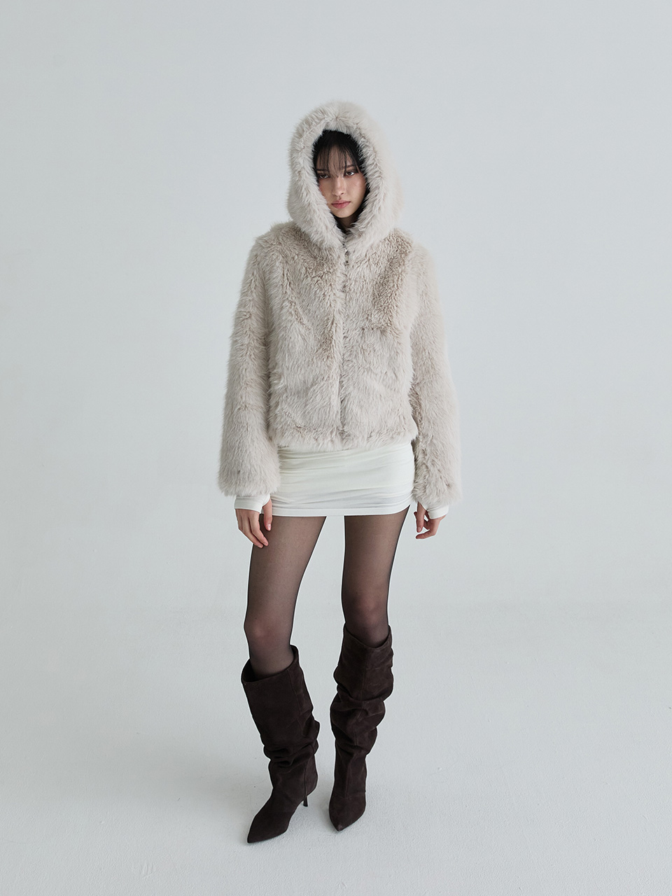 フーディーファージャンパー（グレー） | Not your rose | HANA(ハナ) #5