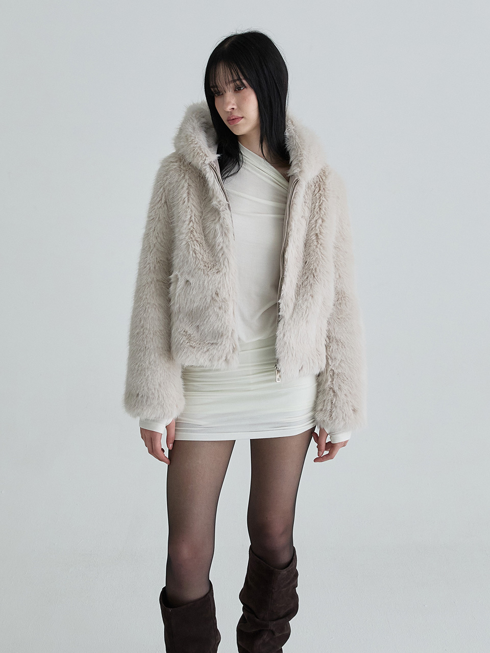 フーディーファージャンパー（グレー） | Not your rose | HANA(ハナ) #6