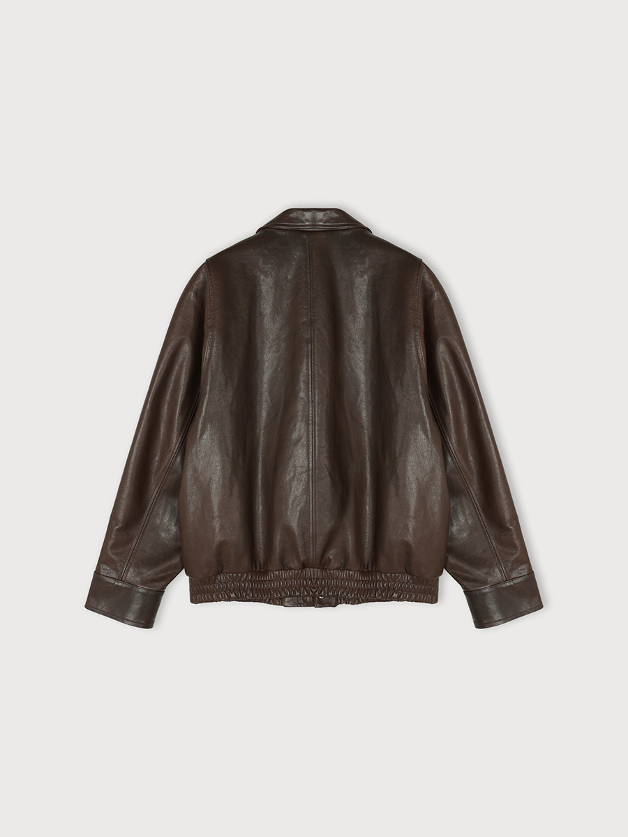 BROWN LEATHER JACKET (MENS) | ETHOS | HANA(ハナ) #2