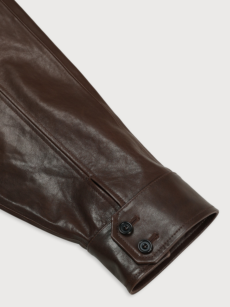 BROWN LEATHER JACKET (MENS) | ETHOS | HANA(ハナ) #5
