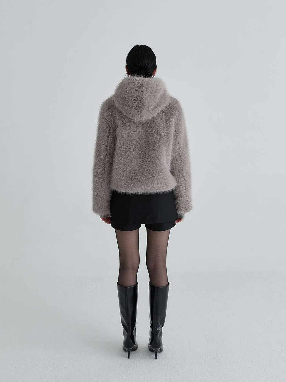 フーディーファージャンパー（チャコール） | Not your rose | HANA(ハナ) #9