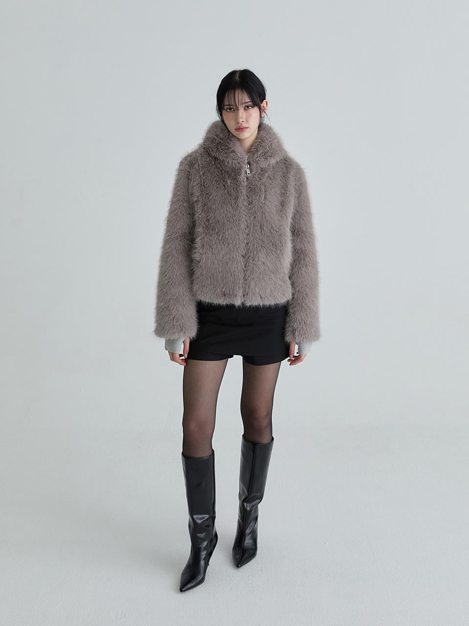 フーディーファージャンパー（チャコール） | Not your rose | HANA(ハナ) #4