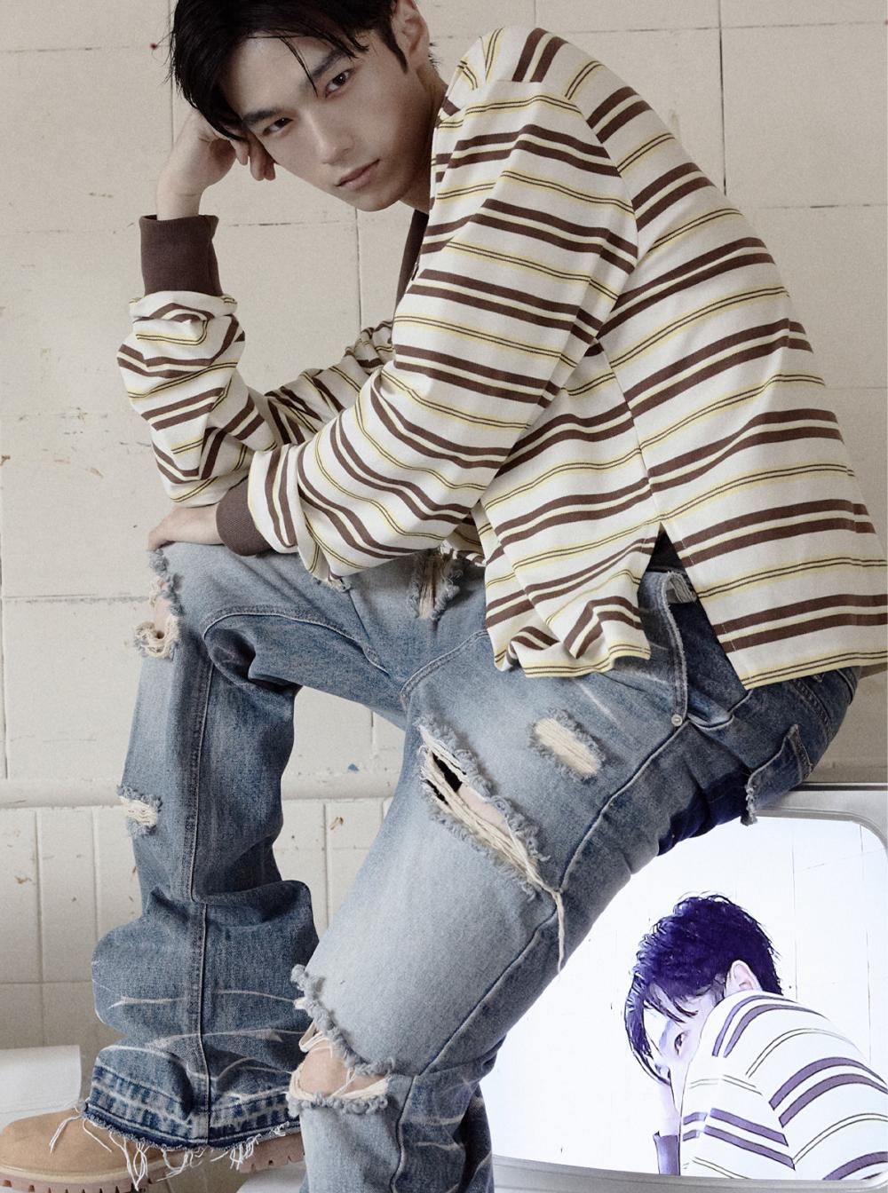 86 ラグビー ストライプ PK_[ブラウン] | LECYTO | HANA(ハナ) #7