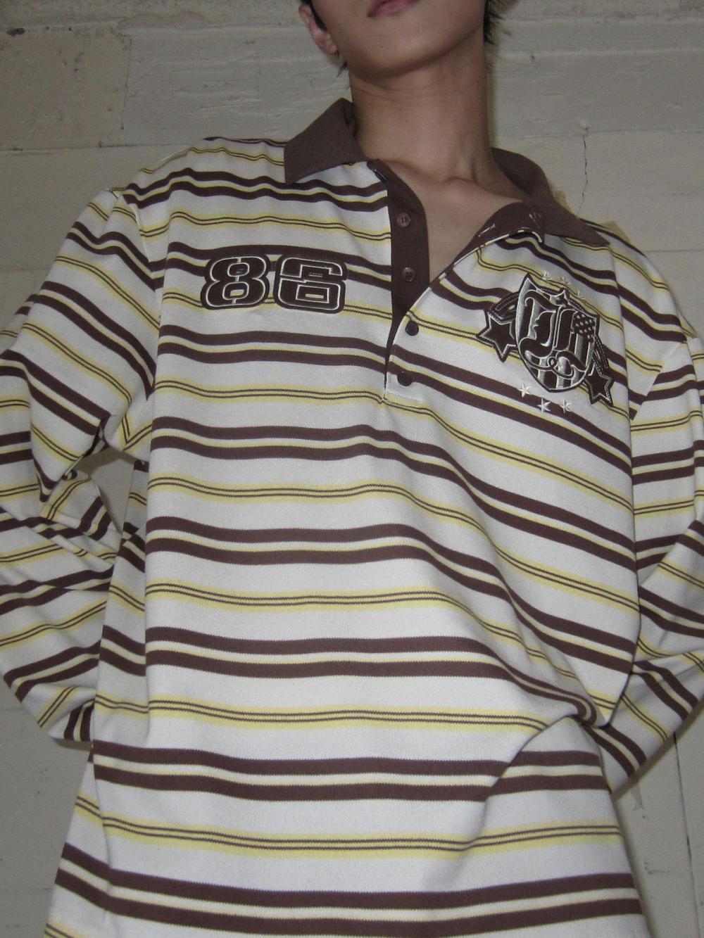 86 ラグビー ストライプ PK_[ブラウン] | LECYTO | HANA(ハナ) #15