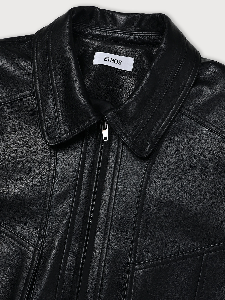 BASKET LEATHER JACKET_BLACK | ETHOS | HANA(ハナ) #3