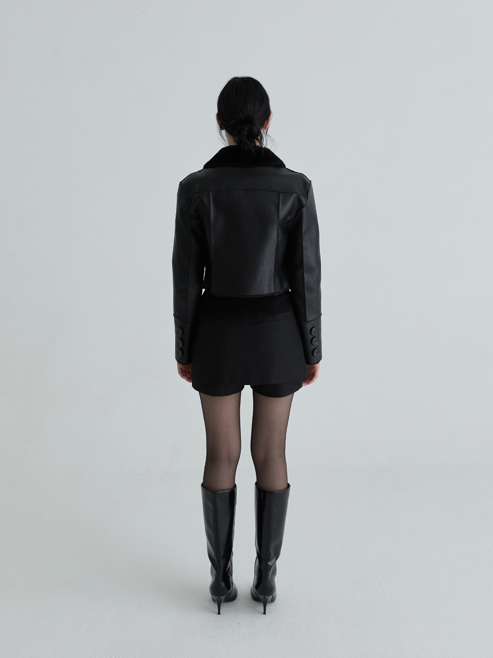 ショートリバーシブルレザームスタン（ブラック） | Not your rose | HANA(ハナ) #7