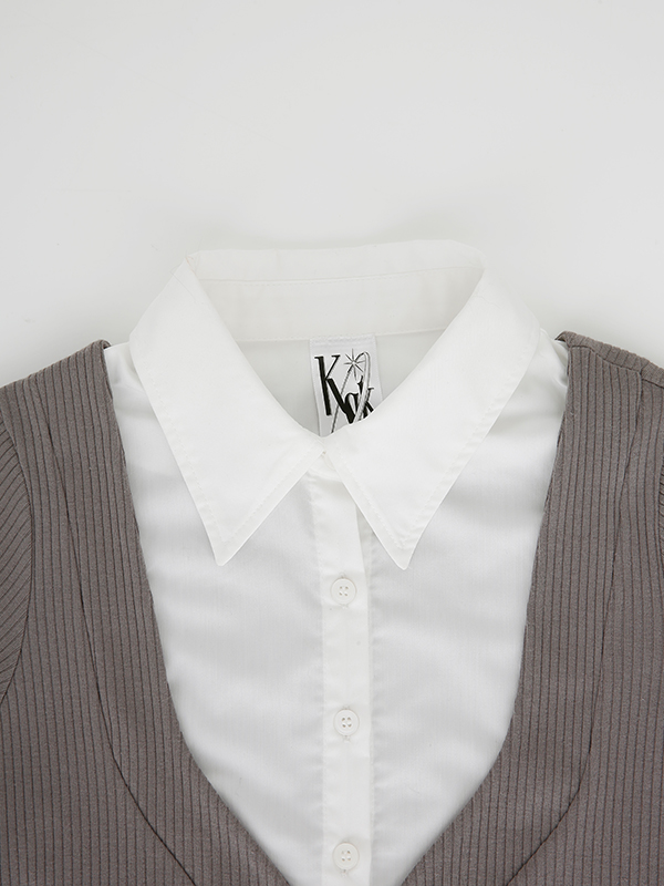 シャツ レイヤード ニット スカート セット（２カラー） | Kashiko | HANA(ハナ) #14