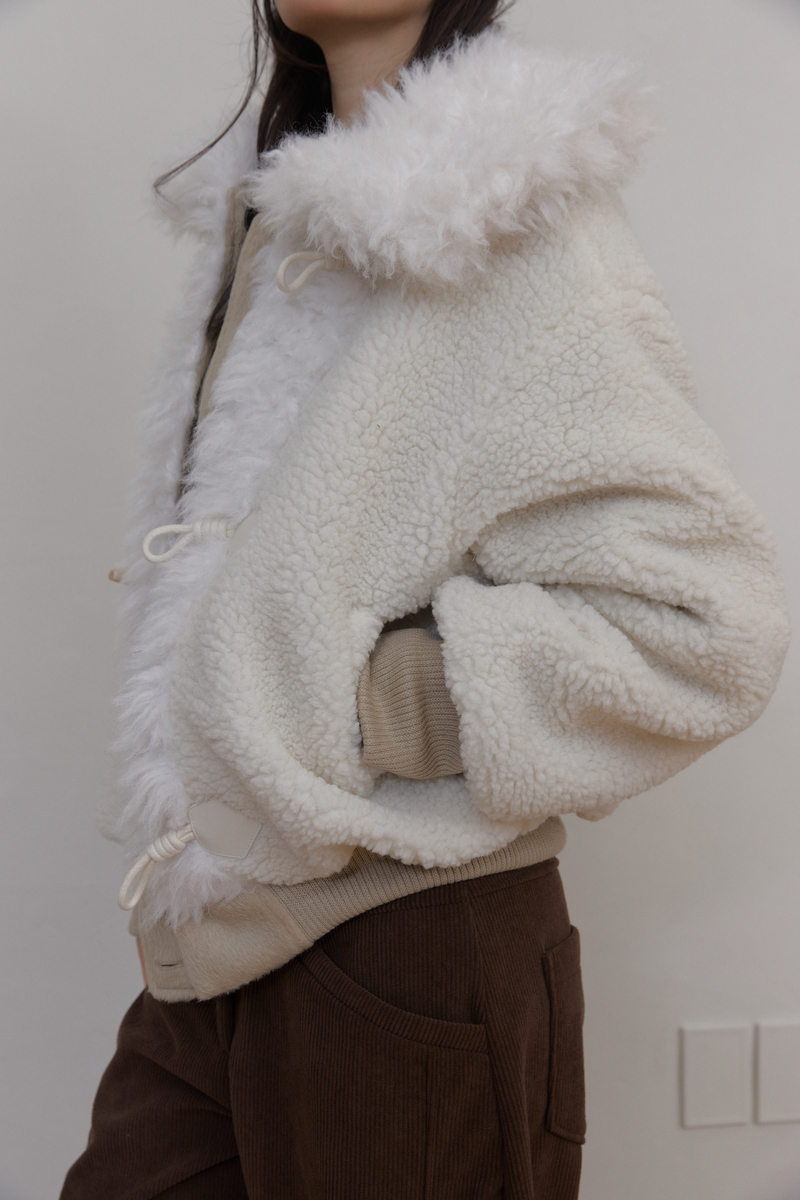 カラーファーリバーシブルジャンパー（ベージュ） | ASURA | HANA(ハナ) #47