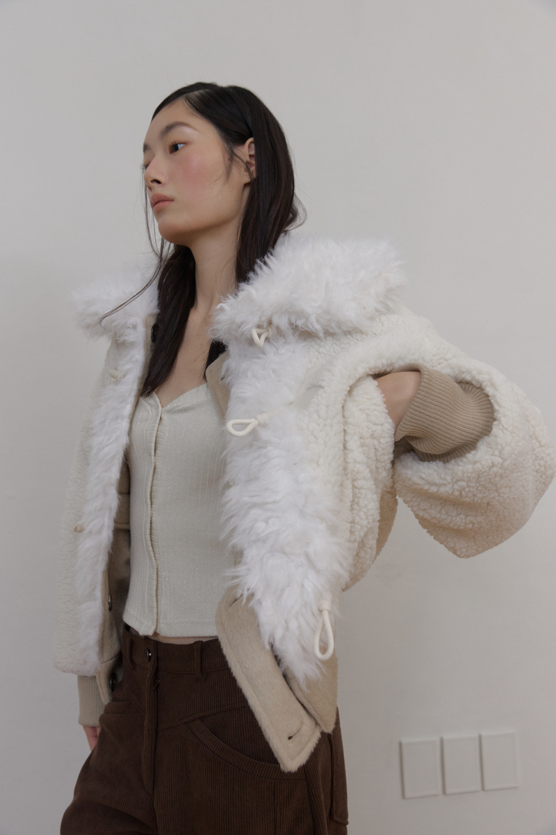 カラーファーリバーシブルジャンパー（ベージュ） | ASURA | HANA(ハナ) #48