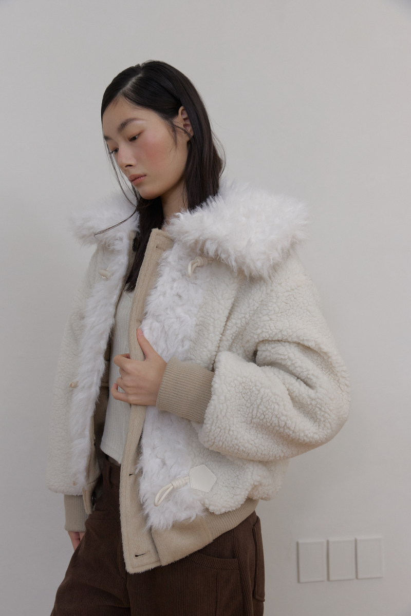 カラーファーリバーシブルジャンパー（ベージュ） | ASURA | HANA(ハナ) #49