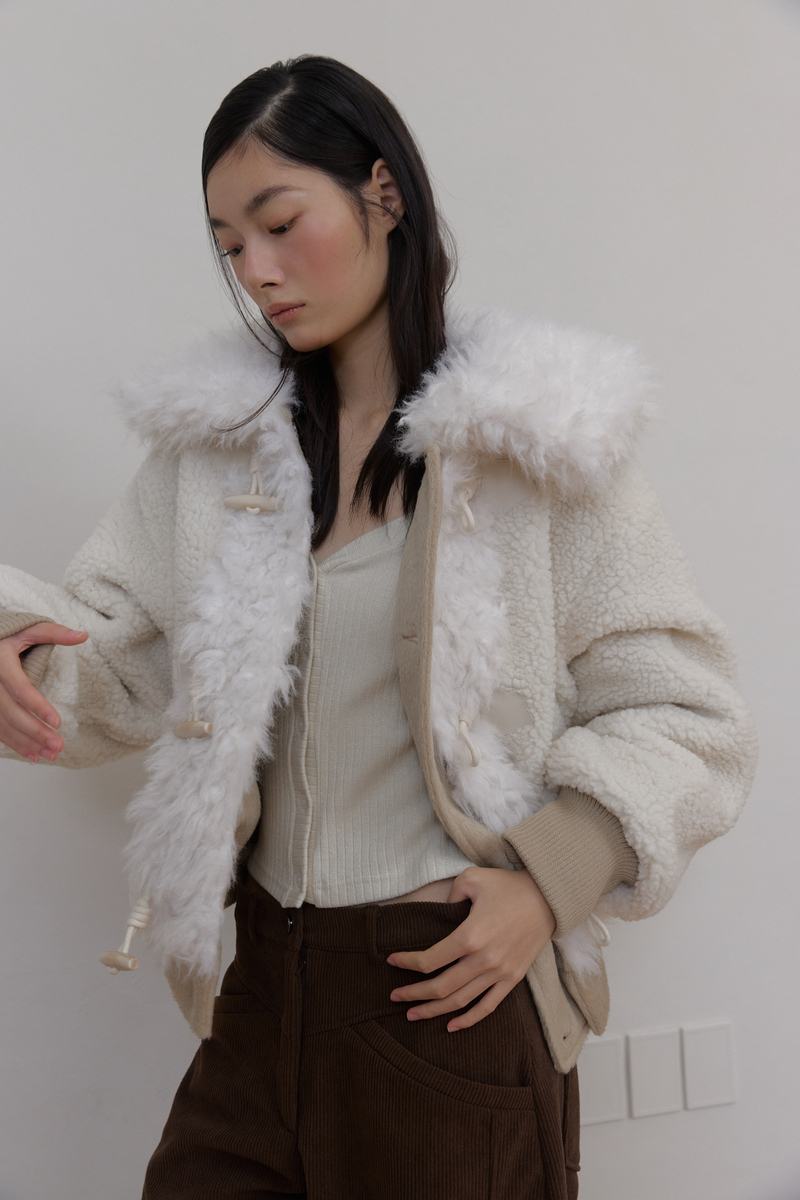 カラーファーリバーシブルジャンパー（ベージュ） | ASURA | HANA(ハナ) #53