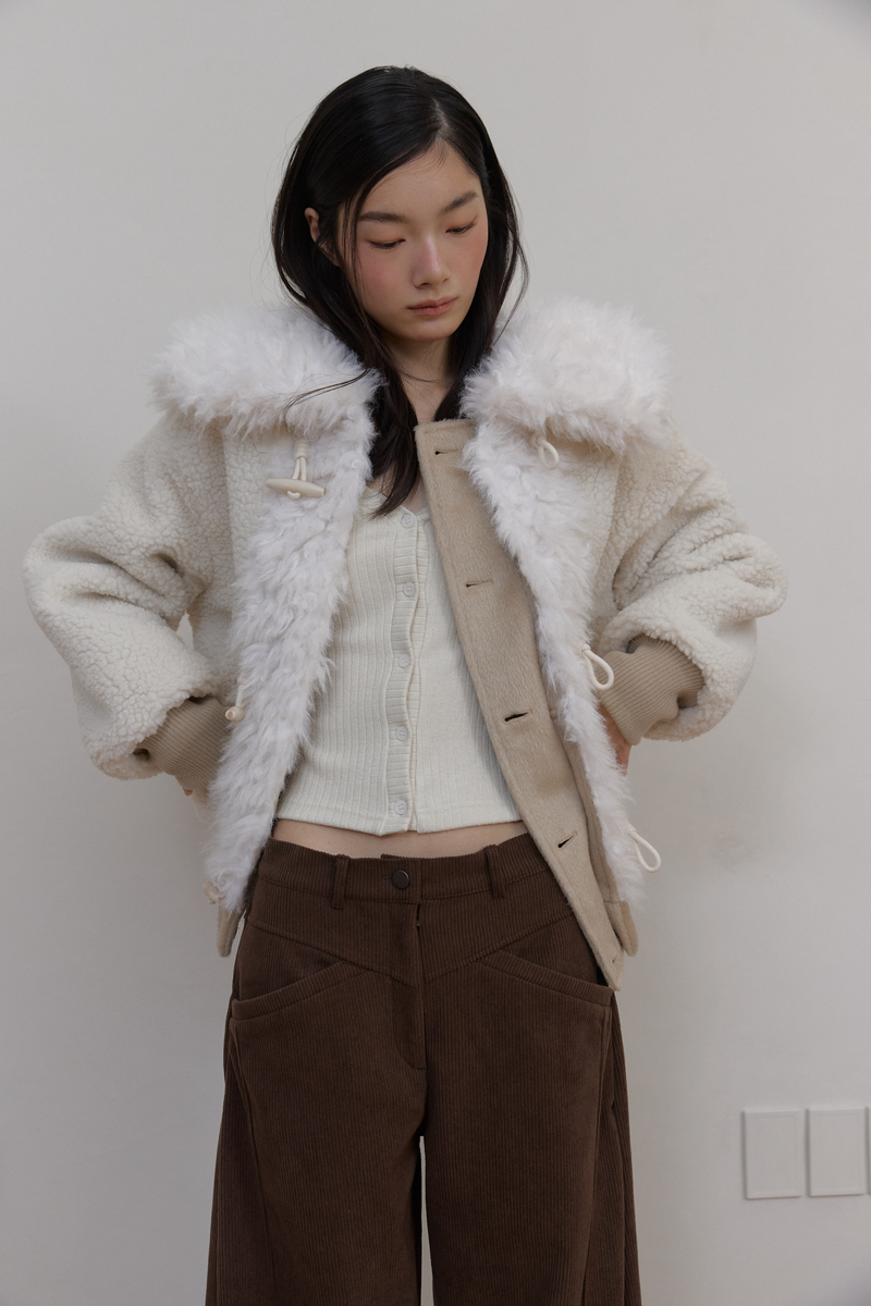 カラーファーリバーシブルジャンパー（ベージュ） | ASURA | HANA(ハナ) #40