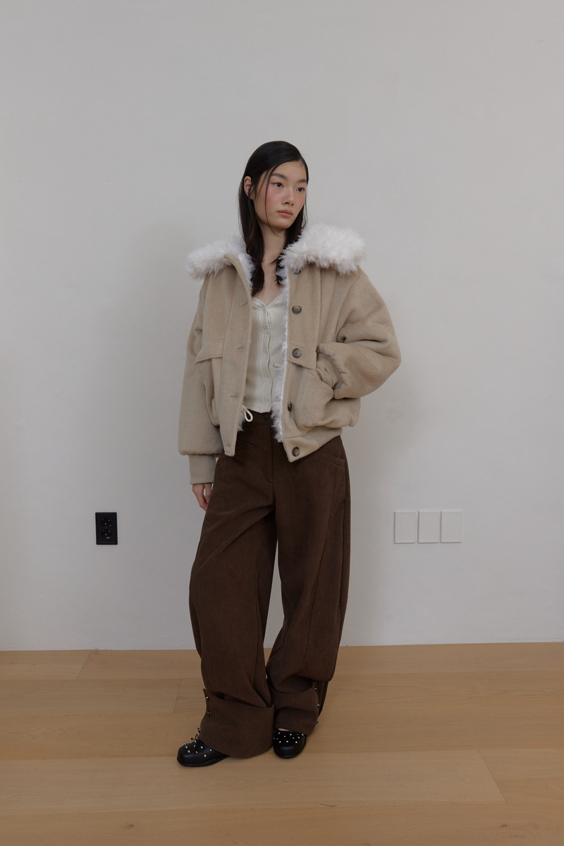 カラーファーリバーシブルジャンパー（ベージュ） | ASURA | HANA(ハナ) #27