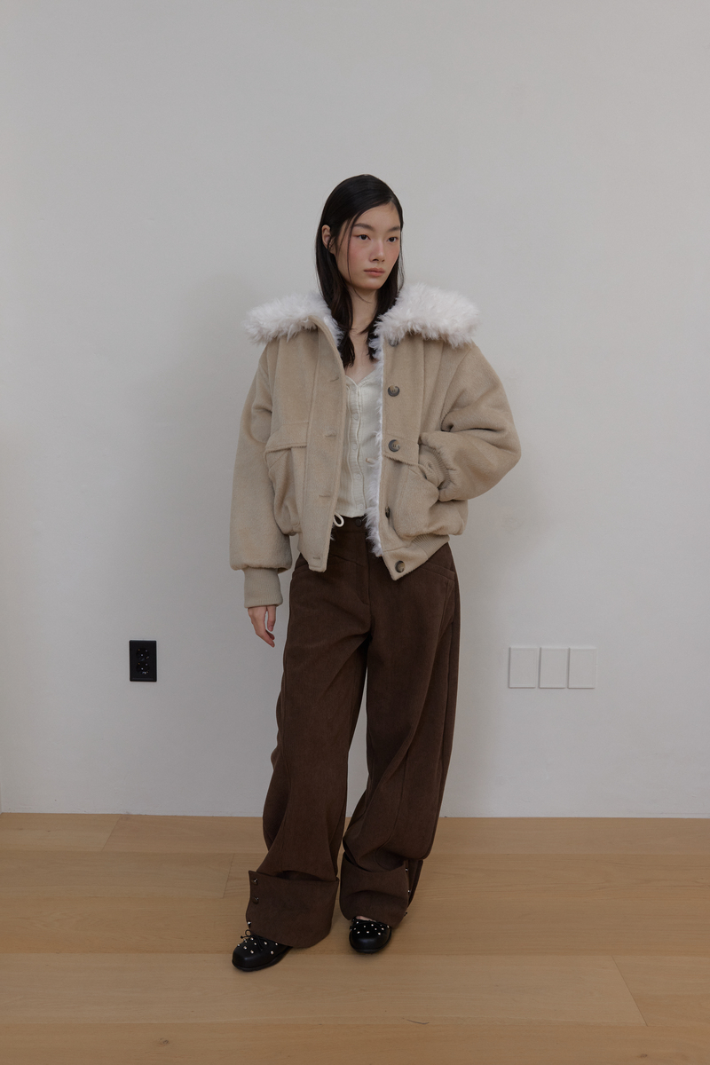 カラーファーリバーシブルジャンパー（ベージュ） | ASURA | HANA(ハナ) #28