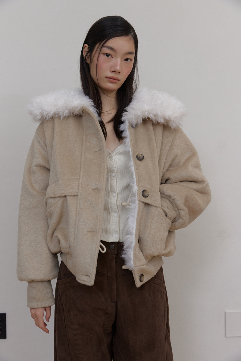 カラーファーリバーシブルジャンパー（ベージュ） | ASURA | HANA(ハナ) #29