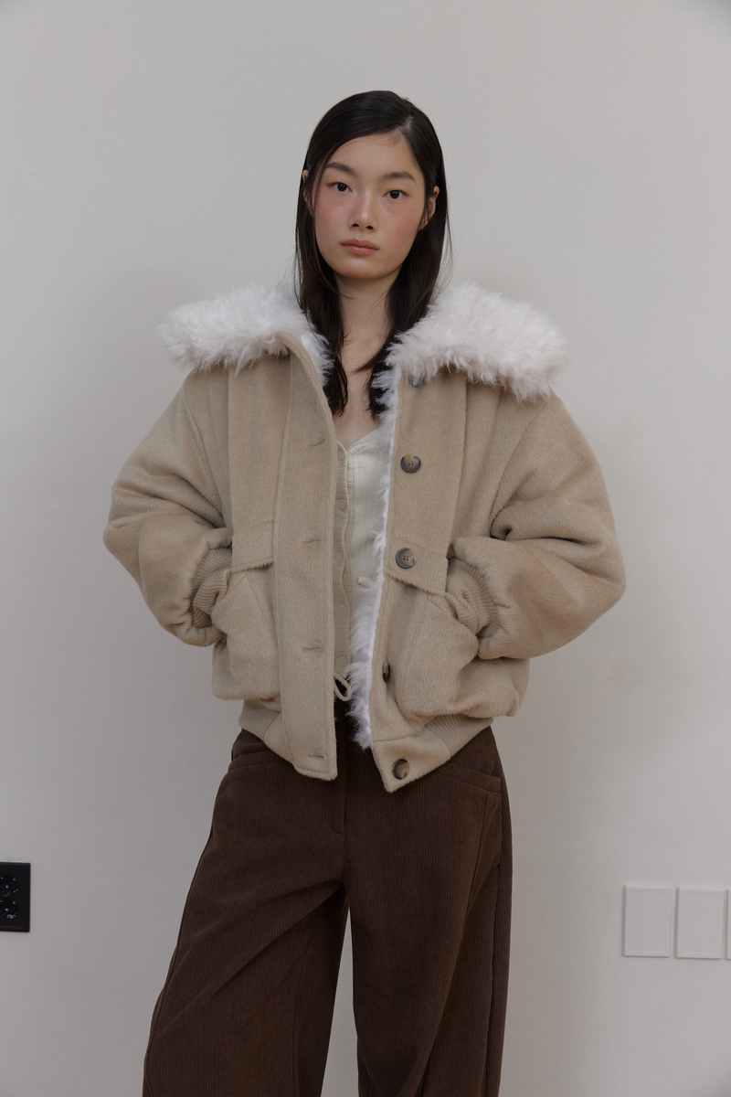 カラーファーリバーシブルジャンパー（ベージュ） | ASURA | HANA(ハナ) #24