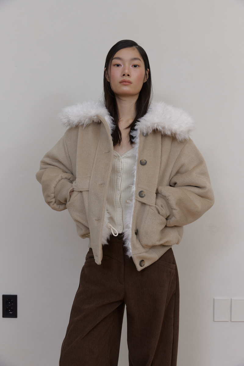 カラーファーリバーシブルジャンパー（ベージュ） | ASURA | HANA(ハナ) #25