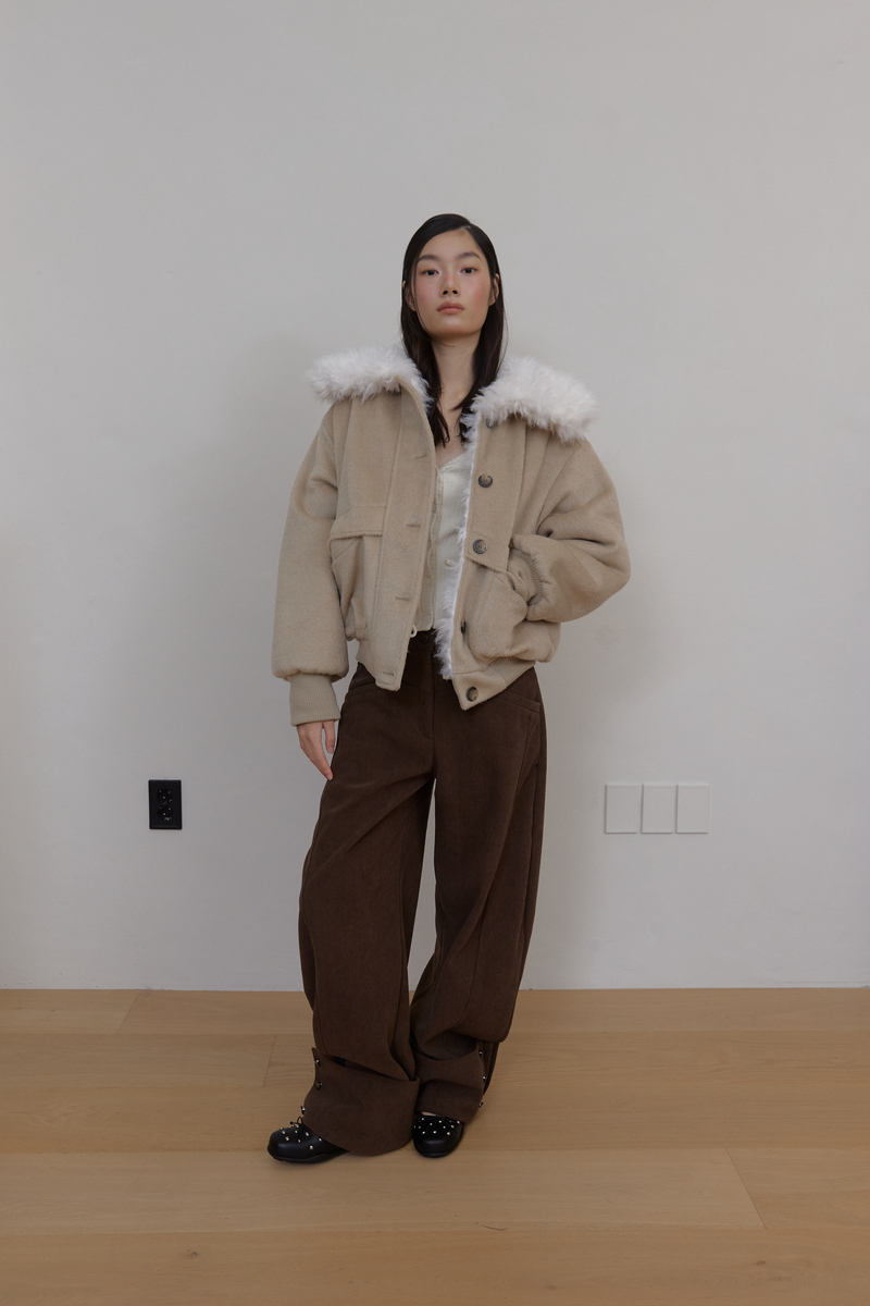 カラーファーリバーシブルジャンパー（ベージュ） | ASURA | HANA(ハナ) #26