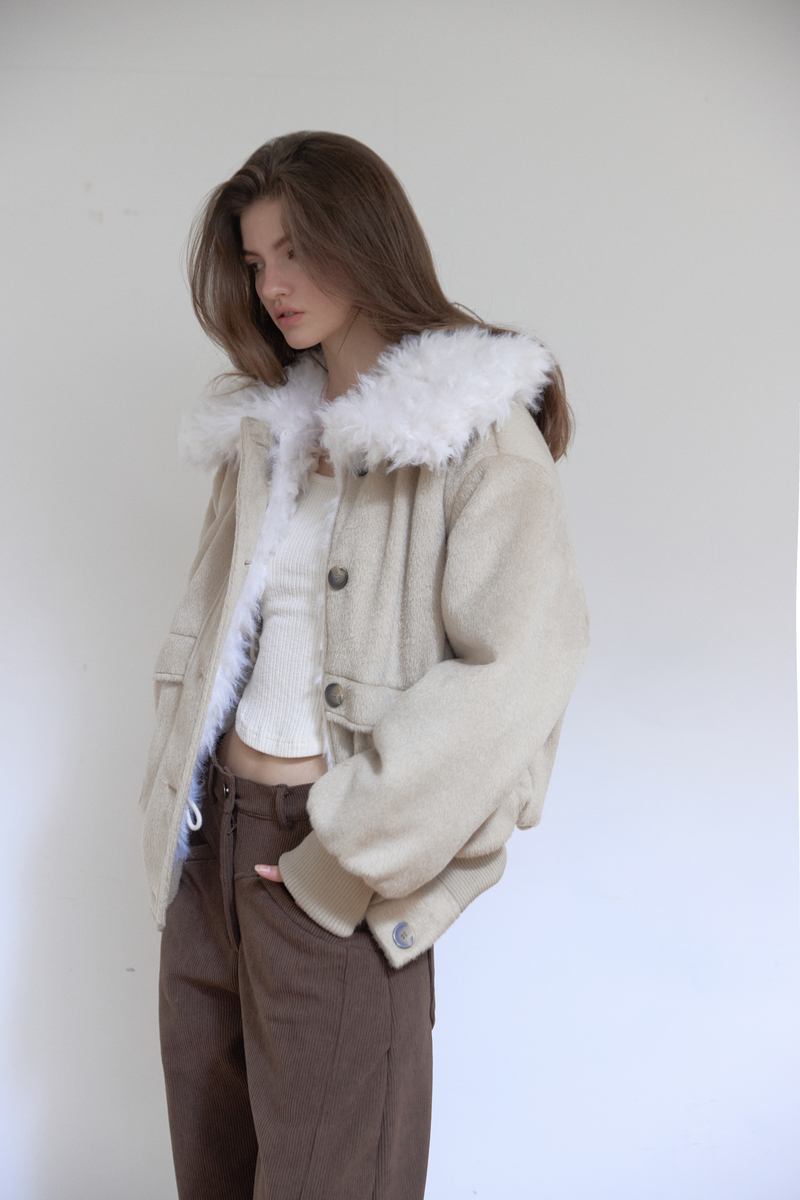 カラーファーリバーシブルジャンパー（ベージュ） | ASURA | HANA(ハナ) #8