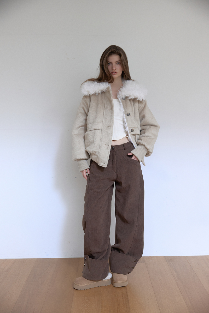 カラーファーリバーシブルジャンパー（ベージュ） | ASURA | HANA(ハナ) #9