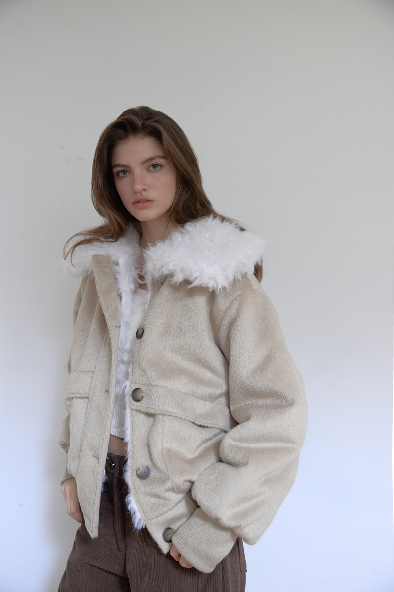 カラーファーリバーシブルジャンパー（ベージュ） | ASURA | HANA(ハナ) #12