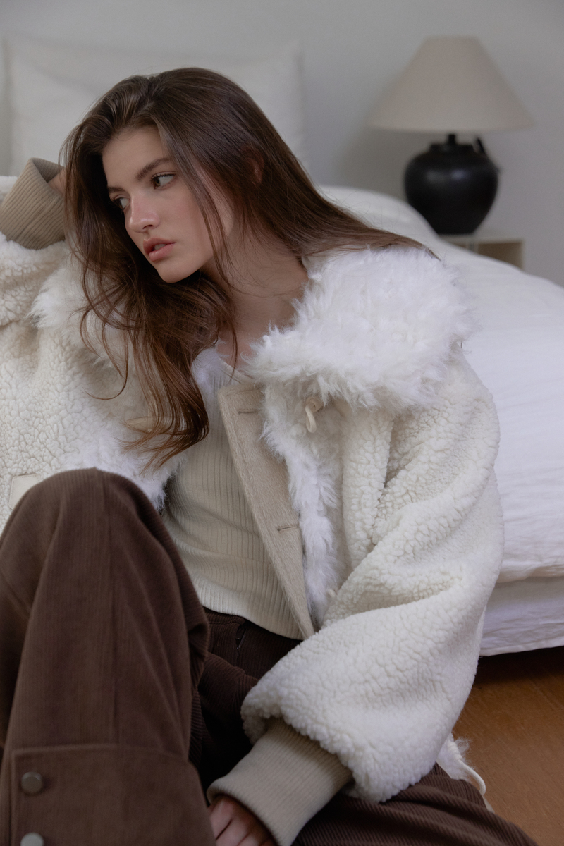 カラーファーリバーシブルジャンパー（ベージュ） | ASURA | HANA(ハナ) #16