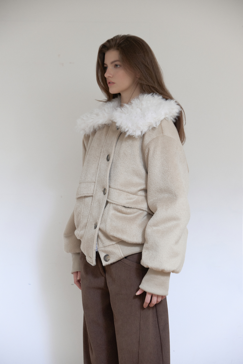 カラーファーリバーシブルジャンパー（ベージュ） | ASURA | HANA(ハナ) #3