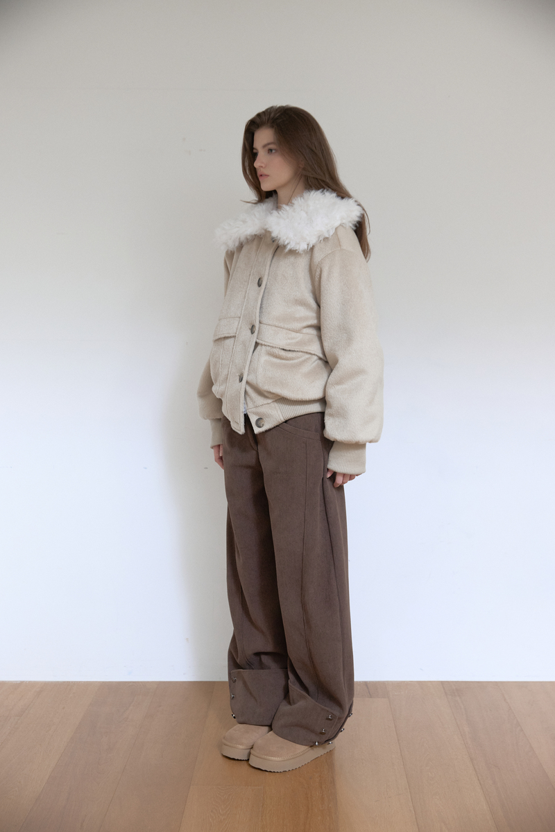 カラーファーリバーシブルジャンパー（ベージュ） | ASURA | HANA(ハナ) #4