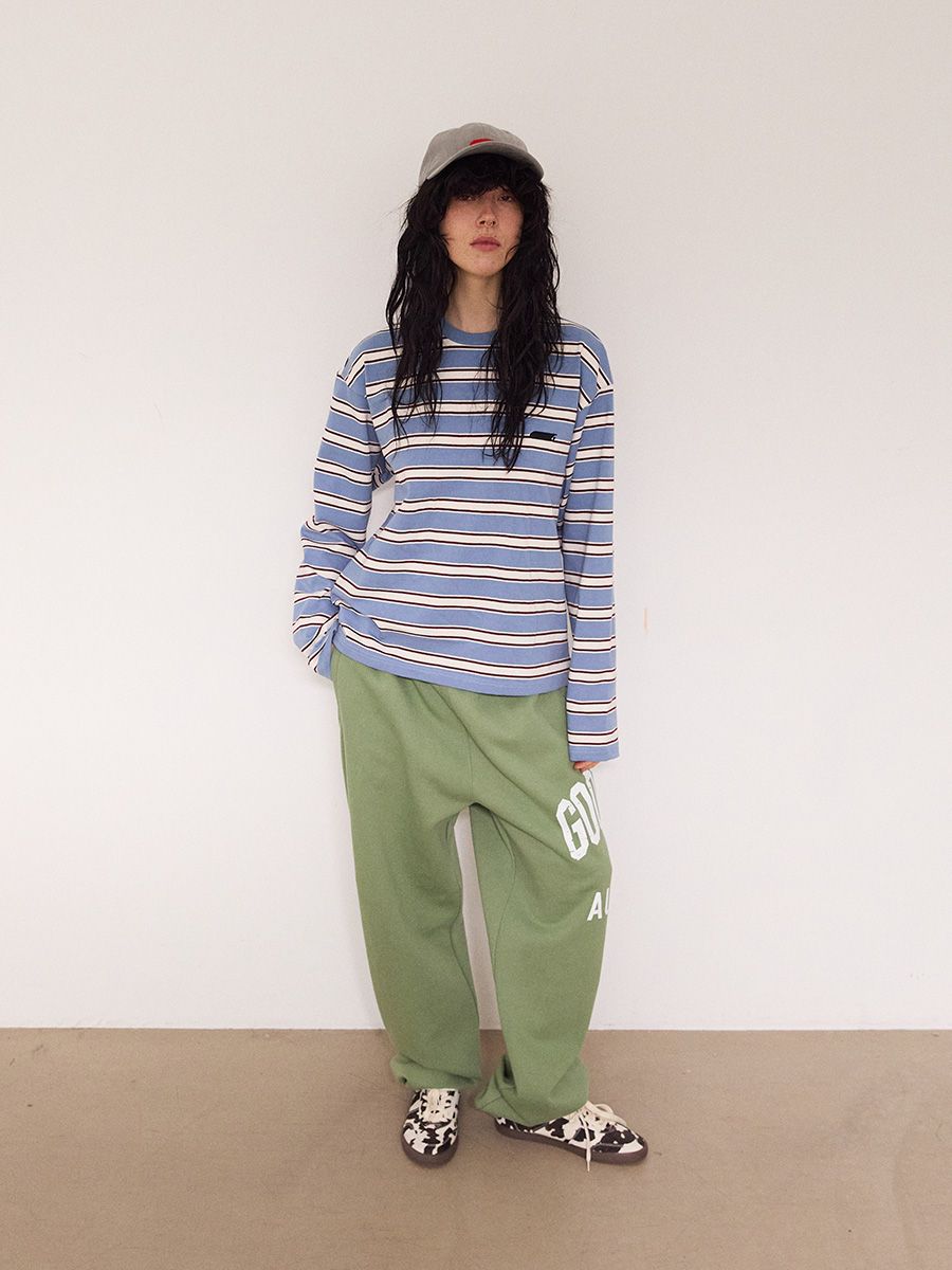 New Symbol ロゴ ストライプ ロングTシャツ_ベビーブルー | XOXOGOODBOY | HANA(ハナ) #3